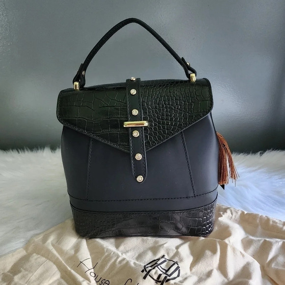 *NWT* House of Harlow 1960 Leather Croc Embossed Mini Backpack - Picture 2 of 9